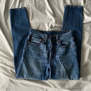 Levi's High Waisted button fly skinny jeans